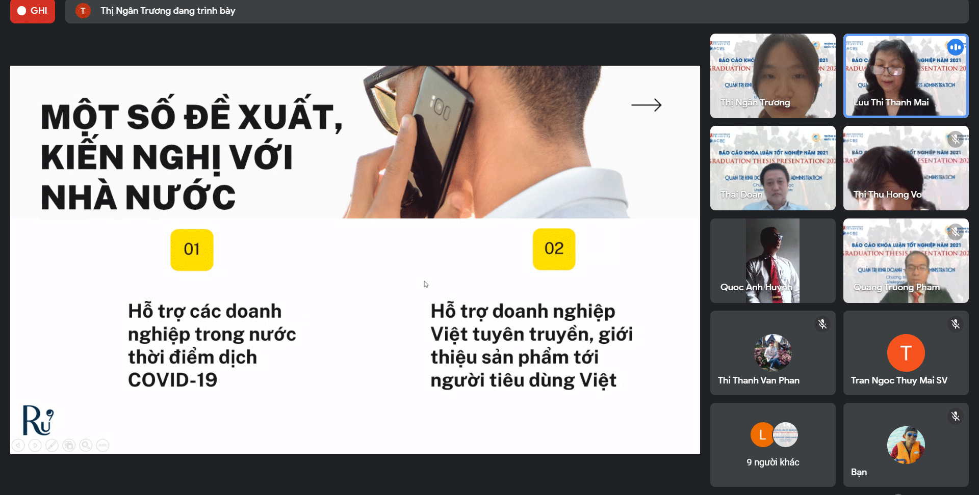 Ấn tượng buổi bảo vệ khóa luận tốt nghiệp trực tuyến tại SIU